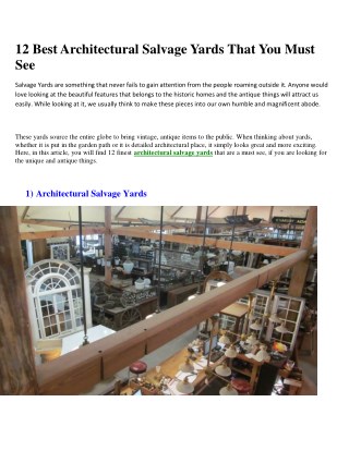 12 Best Architectural Salvage Yards That You Must See