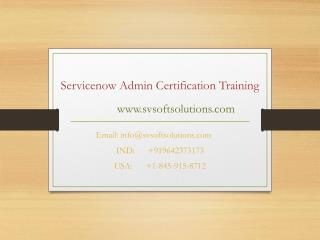 Servicenow Admin Certification Training by SV Soft Solutions