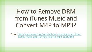 how to remove DRM from iTunes music and convert M4P to MP3