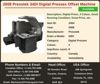 Buy Used 2008 Presstek 34DI Digital Presses Offset Machine