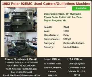 Buy Used 1983 Polar 92EMC Cutters/Guillotines Machine