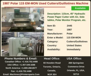 Buy Used 1987 115 EM-MON Polar Cutters/Guillotines Machine