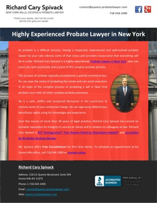 Highly Experienced Probate Lawyer in New York