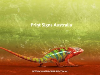 Print Signs Australia - Chameleon Print Group