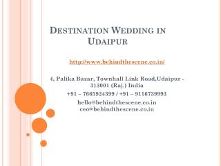 Destination wedding in Udaipur