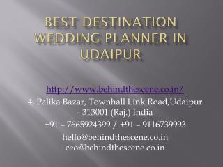 Best Destination Wedding Planner in Udaipur