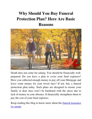Why Should You Buy Funeral Protection Plan? Here Are Basic Reasons