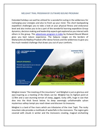 Melghat Trail program by Outward Bound Program