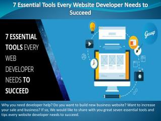 7 Essential Tools Every Website Developer Needs to Succeed