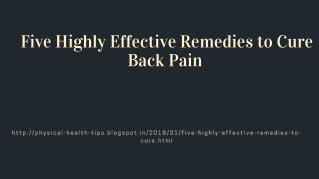 Effective Remedies to Cure Back Pain