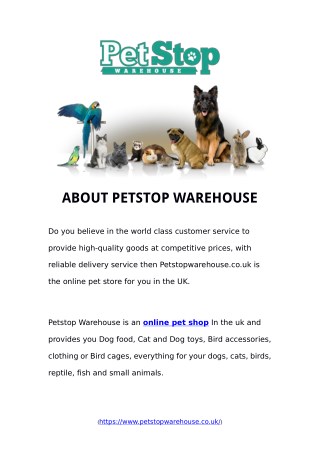 online pet food stores