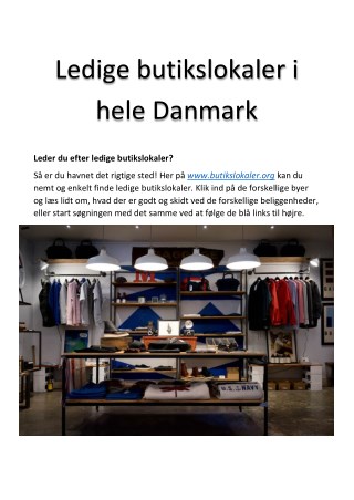 Se ledige butikslokaler her!