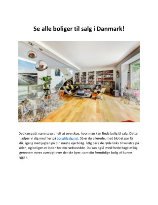 FÃ¥ direkte adgang til alle boliger til salg