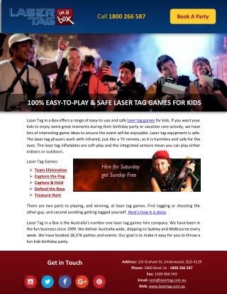 100% EASY-TO-PLAY & SAFE LASER TAG GAMES FOR KIDS