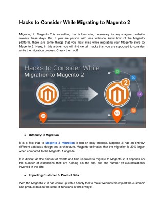 Hacks to Consider While Migrating to Magento 2