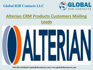 Alterian CRM Product Customers Mailing Leads.