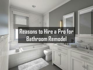 Reasons to Hire a Pro for Bathroom Remodel