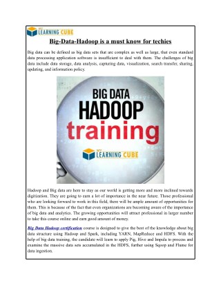 Hadoop Big Data Training-MyLearningCube