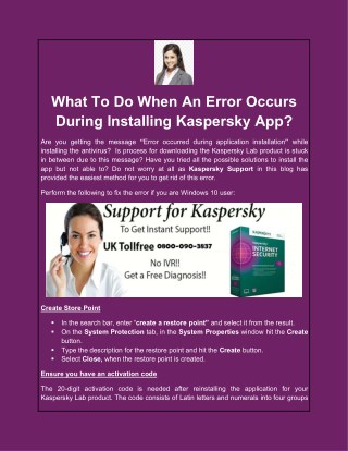 What To Do When An Error Occurs During Installing Kaspersky App?