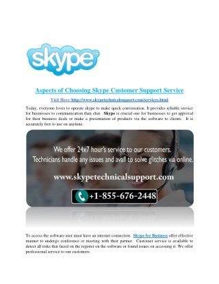 Aspects of Choosing Skype Customer Support Service