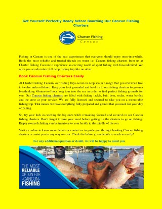 Cancun Fishing Charters â€“ Adventurous Sport Fishing Charters