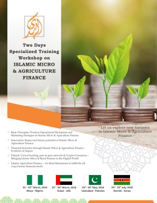 2 Days Training Workshop on Islamic Micro & Agriculture Finance