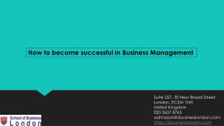 Become Successful in Business management