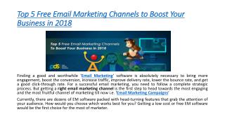 Top 5 Free Email Marketing Channels to Boost Your Business in 2018