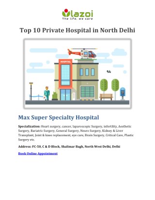 Top 10 Private Hospital in North Delhi - Lazoi The Life