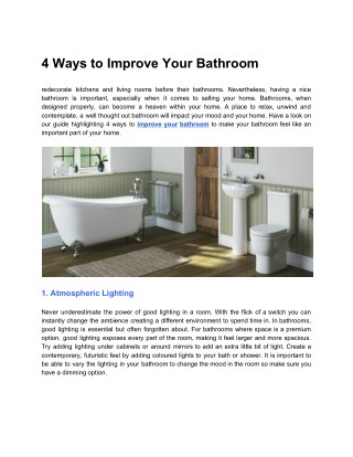 4 Ways to Improve Your Bathroom