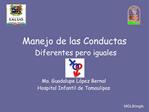 Manejo de las Conductas Diferentes pero iguales