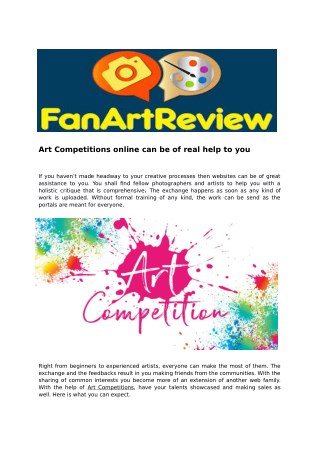 join online Art Competitions And Share your photos with fanartreview