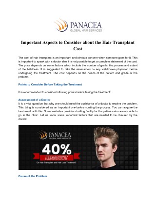 Hair Transplant Cost in Delhi