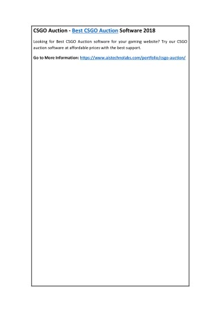 CSGO Auction - Best CSGO Auction Software 2018
