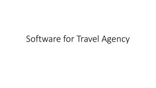 Software for Travel Agency