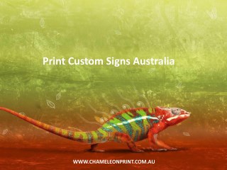 Print Custom Signs Australia - Chameleon Print Group