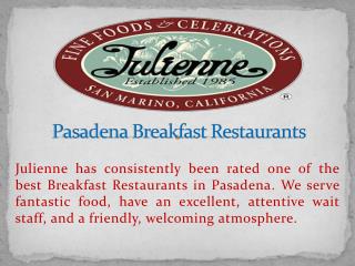 Pasadena Breakfast Restaurants