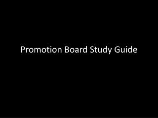 Promotion Board Study Guide