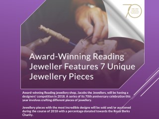 Award-Winning Reading Jeweller Features 7 Unique Jewellery Pieces