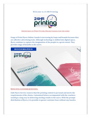 Online Flyer Printing, Leaflet Printing Online Canada, Next Day Flyer Printing - 24hrprinting.ca