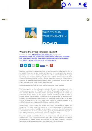 Ways to Plan your Finances in 2018
