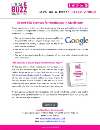 Expert SEO Services for Businesses in Maidstone