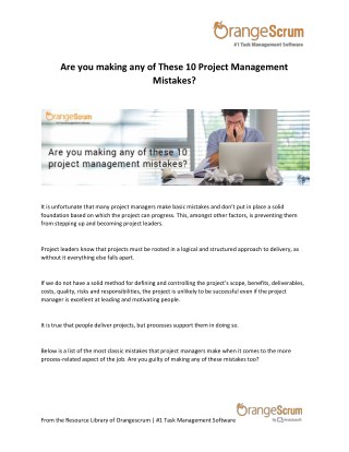 Are you Making Any of These 10 Project Management Mistakes
