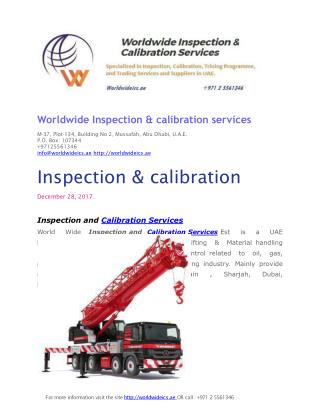 Third Party Inspection Companies and Calibration bodies in Abu dhabi UAE