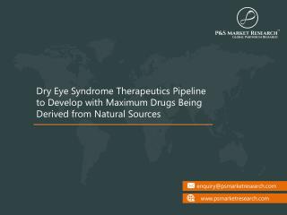 Dry Eye Syndrome Therapeutics Pipeline Products Under Drug Profile Includes Product Description & Developmental Activiti