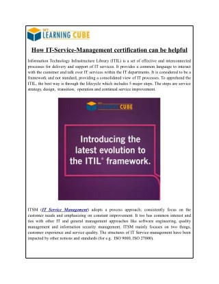 Online ITIL Certification Training-MyLearningCube