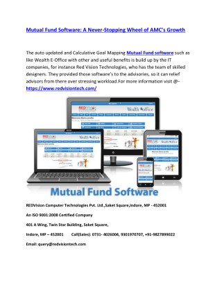 Mutual Fund Software: A Never-Stopping Wheel of AMCâ€™s Growth