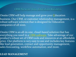 Crm to scale your education business