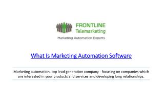 What Is Marketing Automation Software