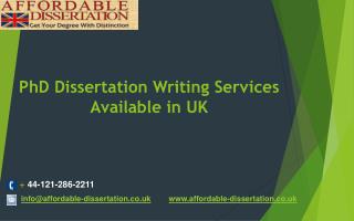 PhD Dissertation Writing Services Available in UK